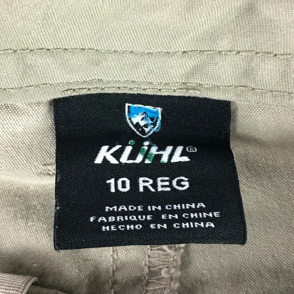 Kuhl Womens Hiking Pants 10 Regular Beige Spire Roll-Up Pant Mid Rise Zip Pocket